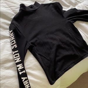 H&M Half turtle neck crop top tee